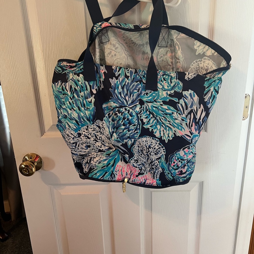 Lilly Pulitzer Floral Tote Bag - Navy, Pink, Blue